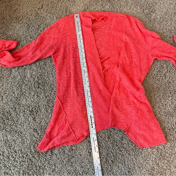 Eileen Fisher Linen Cotton Melon Pink Open Cardigan Sweater sz M - Picture 10 of 10